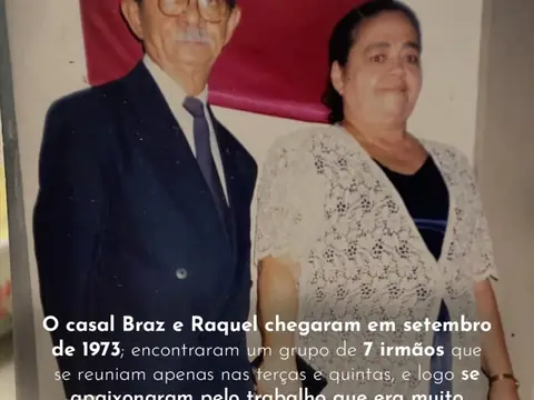 Registro histórico de um casal que participou dos primeiros anos da igreja